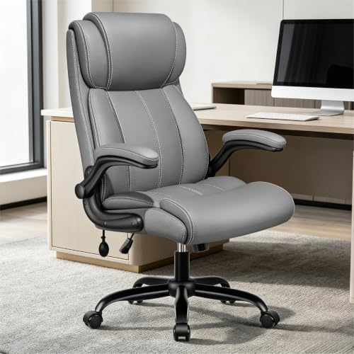 Ergonomic Office Chair, High Back Leather Executive Desk Chair