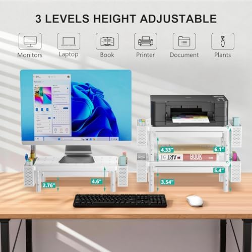 WALI Computer Monitor Stand with Storage and Pen Holder