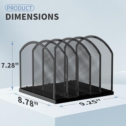 Gawerk 5-Section Vertical Desktop Organizer, 5-Section Mesh File Folder Stand Sorter for Office Home Classroom Organization