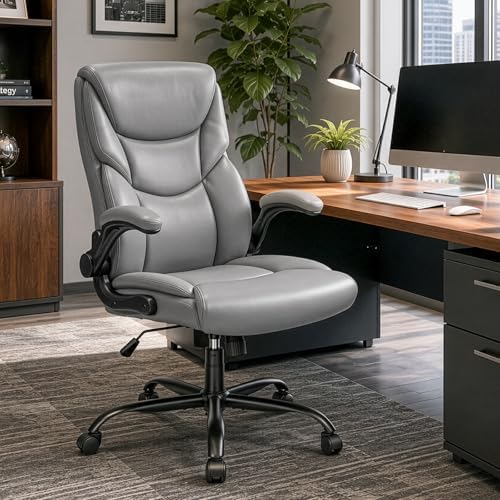 Sweetcrispy Office Chair Set of 2, Heavy Duty Desk Chair, PU Leather