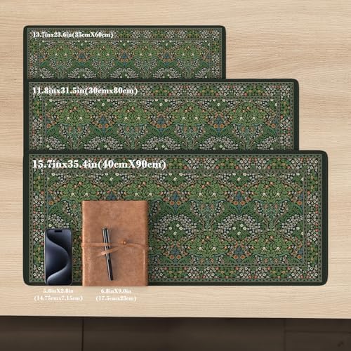 iCasso Retro Mouse Pad, Desk Pad Mat, Full Desk Large Mousepad, Green