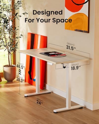ErGear Height Adjustable Electric Standing Desk, 32 x 19 Inches Sit Stand up Desk, Memory Computer Home Office Desk, Natural