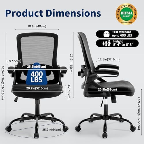 Ergonomic Office Chair Desk Chair with Adjustable Lumbar Support