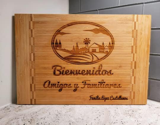 Personalized Bamboo Cutting Board | Laser Engraved | Fully Customizable Designs | Perfect for Wedding Gifts, Anniversaries, Birthdays, New Home Gifts (8x12)