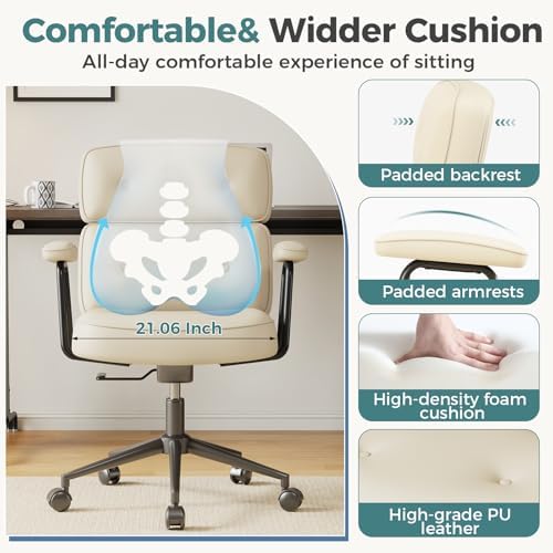 OLIXIS Ergonomic Home Office Desk Chair, PU Leather Computer Chair