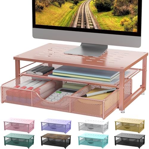 gianotter Computer Monitor Stand Riser with Drawer