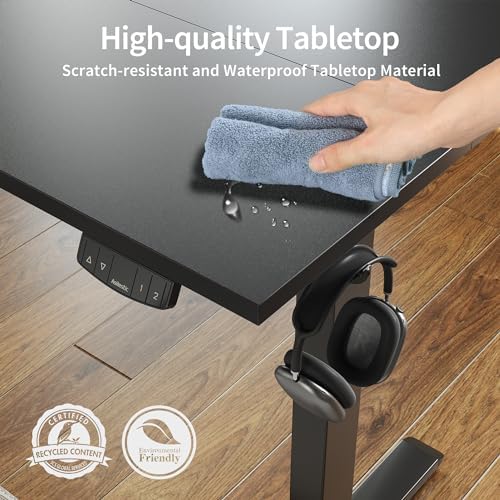 Agilestic 60 * 24 Inch Height Adjustable Electric Standing Desk, Black