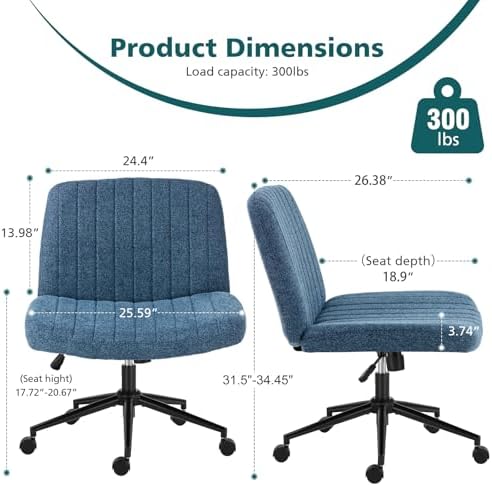OLIXIS Criss Cross Chair with Wheels, Vanity Chair, Home Office Desk