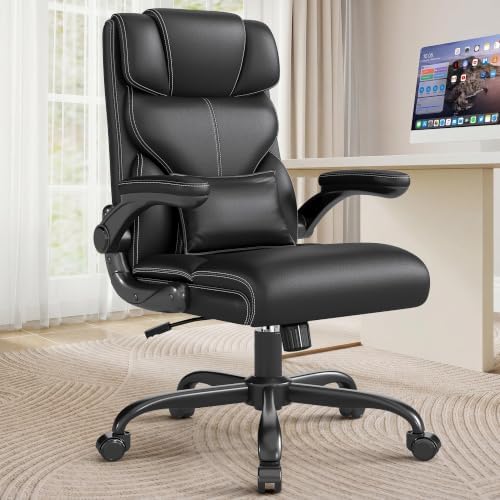 Executive Office Chair with Flip-up Armrests,Ergonomic Computer Desk Chairs