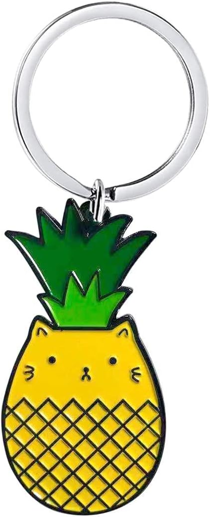 Cute Key chain Pendant Hedgehog Keychain Animal Shape Style Novelty Pineapple Cat Gifts Keyring for Women Men