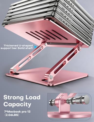 LOXP Aluminum Laptop Stand, Laptop Stand for Desk Ergonomic -Pink