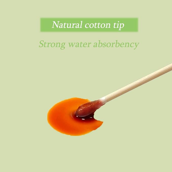 Bamboo Cotton Swabs 900ct, Natural Cotton Buds with Larger Tips for Personal Care，3 Pack Biodegradable Cotton Tips