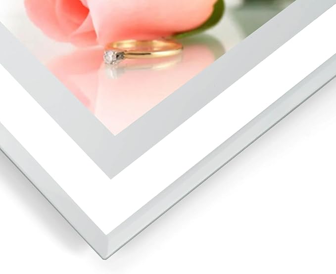 8x10 Picture Frames Silver - Set of 2, HD Real Glass 8 by 10 Photo Frame Mirrored Edge for Tabletop Display,Wedding Birthday Christmas Day Gifts (8 x 10, Silver)