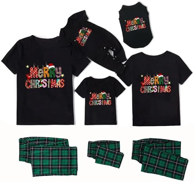 Family Christmas Pajamas Matching Sets Holiday Xmas Party Family Sleepwear Set Jammies for Couples
