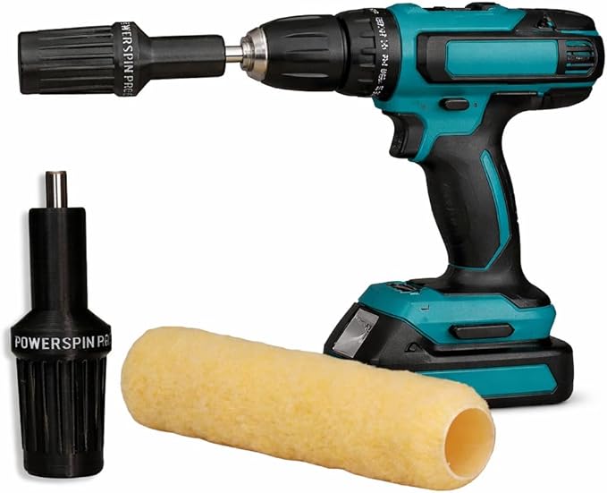 PowerSpin Pro™ 30 Second Paint Roller Cleaner & Spinner - Drill Powered Centrifugal Washer for Fast Cleanup & Reuse - Fits 1/4" to 1/2" Drills - Professional Painting Tool