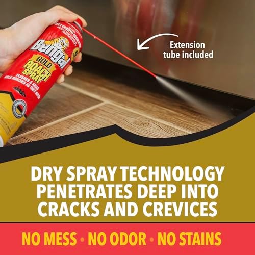 Bengal Gold Roach Spray - Prevents Reinfestation Up to 6 Months - 4 Pack