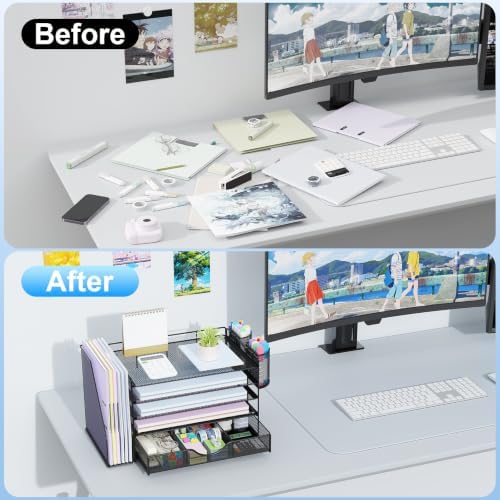 gianotter 5-Tier Desk Organizer with Drawers and File Holders