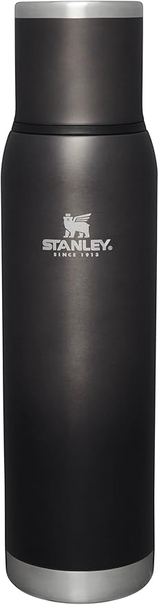 Stanley Adventure-To-Go Vacuum Bottle 1.4 qt | Wide Mouth with Leakproof Cup Lid | Keep Drinks Hot or Cold | Packable for Travel | Insulated Stainless Steel Thermal Bottle | BPA-Free | Charcoal Glow