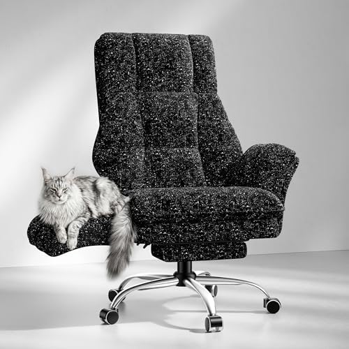 Big and Tall Office Chair, Flip Armrests for Pets & Cross Legged Sitting