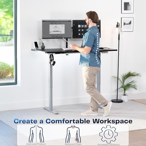 VIVO Black 60 x 30 in Standing Desk, DESK-KIT-1G6B-30