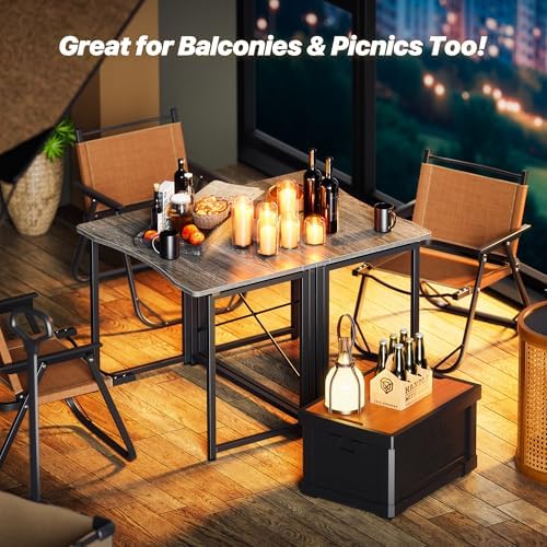 Huuger Folding Desk for Small Spaces, 31.5 Inch Foldable Computer Table
