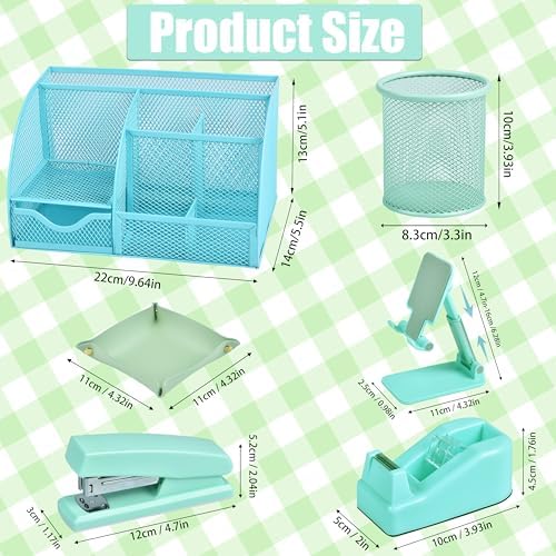 LXEVIHK Green Desk Accessories 23-Piece Office Supplies Gift Set