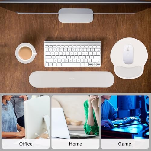 MOSISO Wrist Rest Support for Mouse Pad&Keyboard Set, Stone Gray