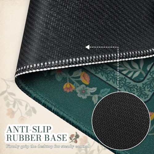 iCasso Aesthetic Small Mouse Pad, 9.5x7.9in,Home Office,Deep Green