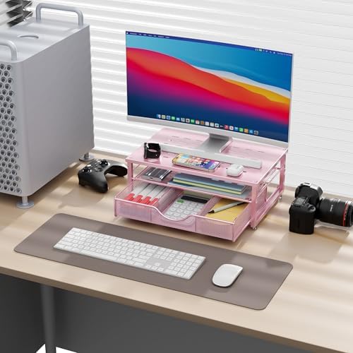 gianotter Computer Monitor Stand Riser with Drawer
