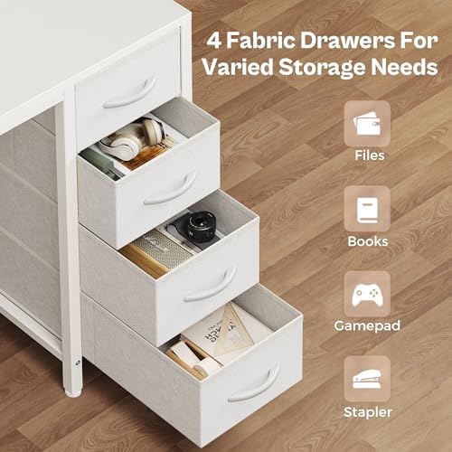 Huuger 47 inch Computer Desk with Power Outlets & 4 Drawers