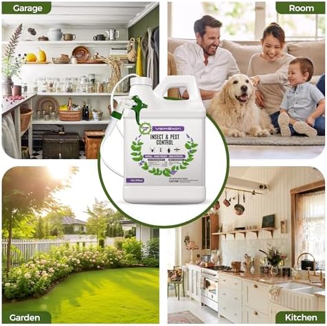 VermExon Peppermint Oil Insect & Pest Control Spray – 128oz Natural Plant-Based Bug Killer for Spiders, Ants, Flies, and Other Insects, Safe for Home & Kitchen Use