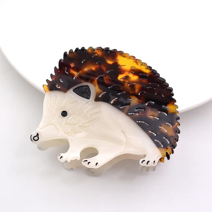 Autumn Hedgehog Shape Hair Claw Clip Glow in the Dark Animal Non-Slip Hair Accessories for Thin Medium Hair Women Girls
