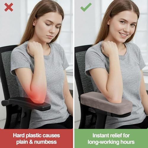 Smiry Memory Foam Office Chair Armrest Pads, Non-Slip Armrest Cushion