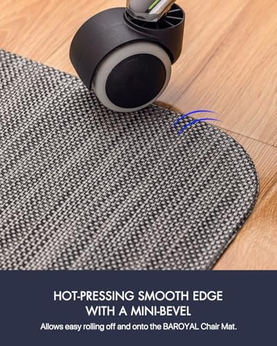 BARoyal Office Chair Mat for Hardwood Floor Under Desk Computer Rolling Chair Mat for Wood/Tile Floor Non-Slip Heavy Duty Desk Rug PVC Plastic Hard Floor Protector 46"x 60" (Gray)