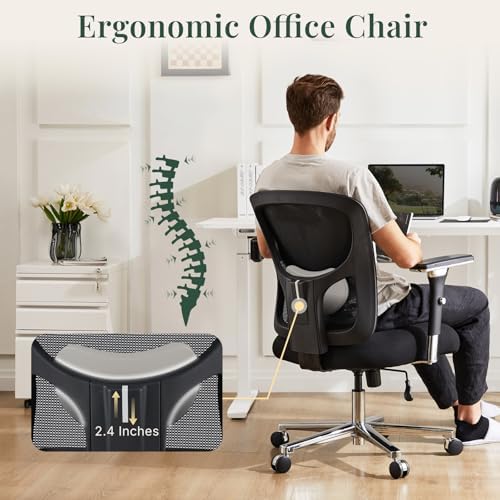 DUMOS Big and Tall Office Desk Chair, Ergonomic Mesh Computer Chair