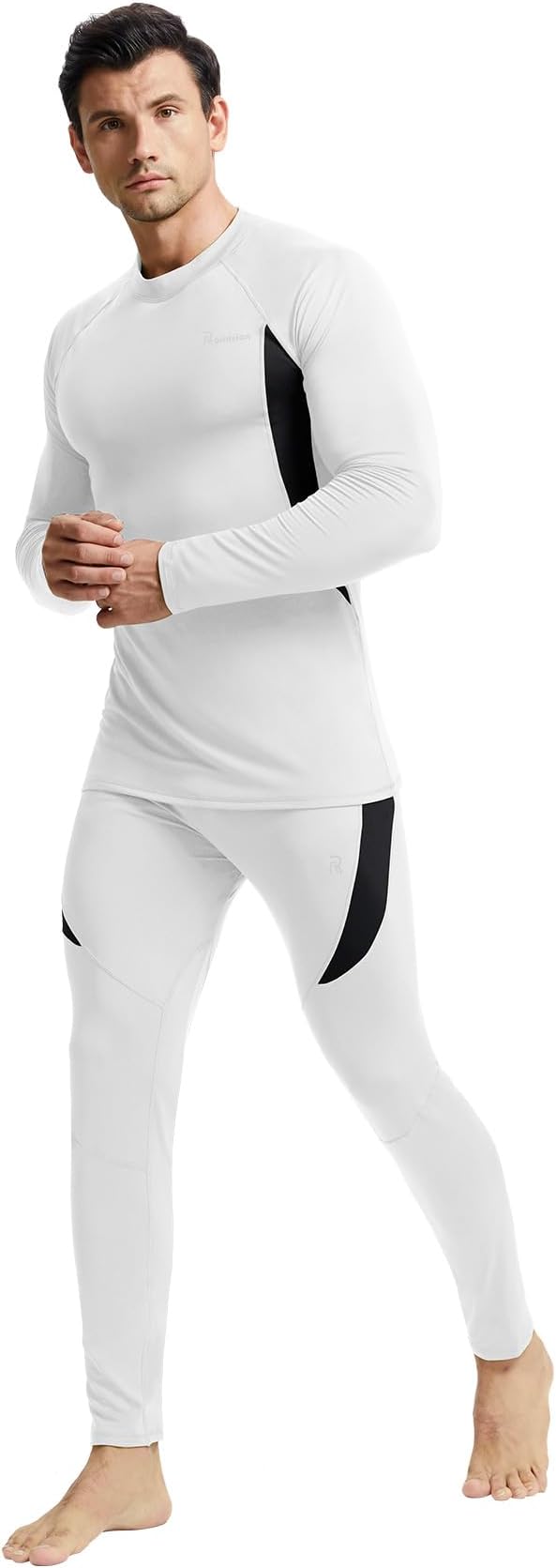 romision 2 Pack Thermal Underwear for Men Long Johns Fleece Lined Hunting Gear Bottom Top Set Base Layer Cold Weather XS-4XL