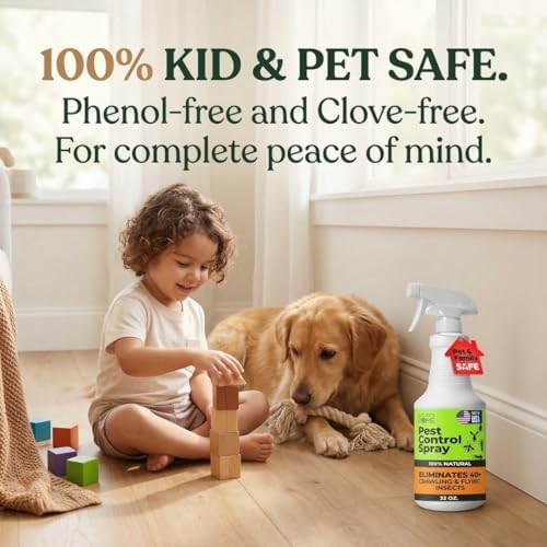 Nature’s Dome Pest Control Spray 32 Oz | Natural Ant Killer & Bug Spray for Indoor & Outdoor Use | Bug Spray for Flea, Ticks, Ant & Mosquitos