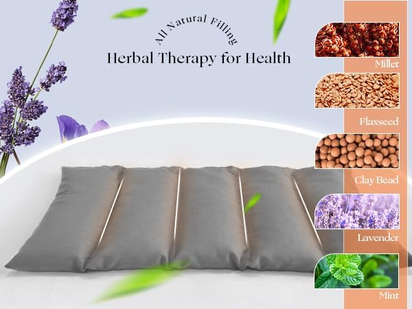 Microwavable Heating Pad with Washable Cover 13x7 Inch Flaxseed Microwave Hot Pack, Lavender Scent, Moist Warm Compress for Relaxation, Non-Electric & Portable