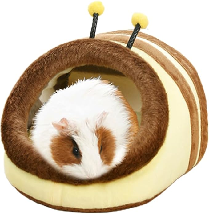 EAEDMY Guinea Pig Bed House & Hideout for Rat Bearded Dragon Hedgehog Ferret to Sleep and Hide, Guinea Pig Cage Accessories Habitat Décor (Large, 5.Wasp)