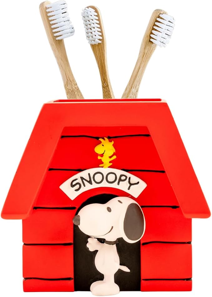 Peanuts Snoopy Toothbrush Holder - Makeup Brushes/Pens Tumbler, (Officially Licensed Product) by Franco