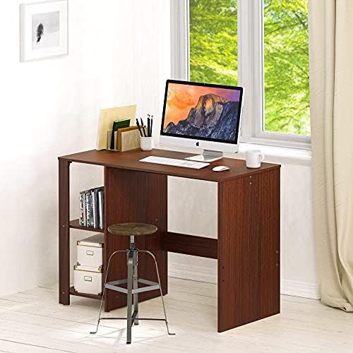 SHW 38-Inch Home Office Computer Desk with Shelves, Cherry