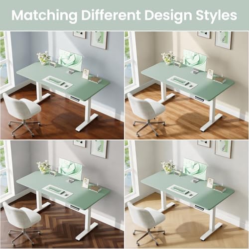 Veken 55 Inch Large Electric Standing Desk, Gaming Table, Green