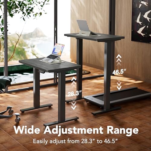 HUANUO 48x24 Inch Electric Standing Desk, Height Adjustable, Grey