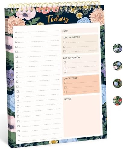 Taja To Do List Notepad, Undated Daily Planner for Work and Goal Setting