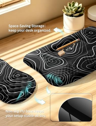 Ergonomic Keyboard Stand, Wrist Rest & Mouse Pad, Memory Foam Wrist Support
