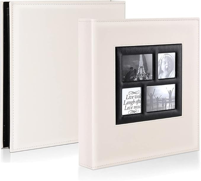 Ywlake Photo Album 4x6 500 Pockets Photos, Extra Large Capacity Family Wedding Picture Albums Holds 500 Horizontal and Vertical Photos Beige