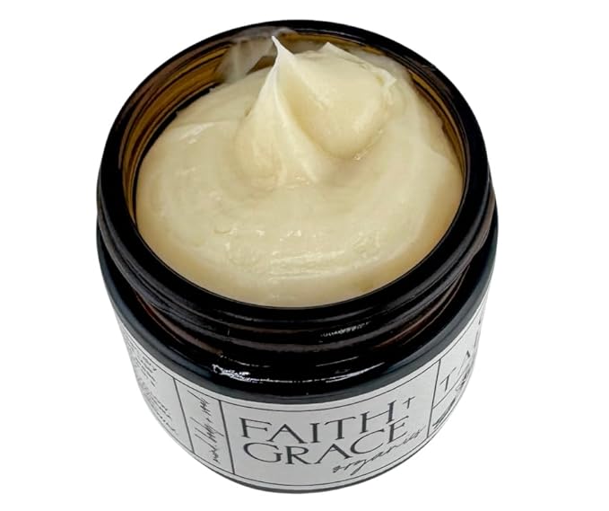 Faith and Grace Organics, Organic Tallow Balm, Vanilla and Manuka Honey, All-purpose Moisturizer, Safe for sensitive skin, Healing balm, 2 oz glass jar