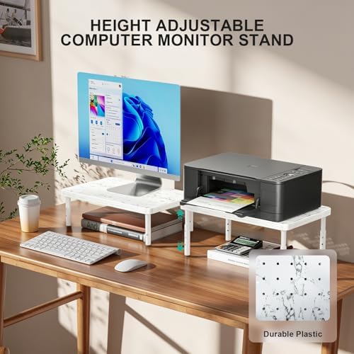 WALI Computer Monitor Stand for Desk, Adjustable Laptop Riser, up to 44 lbs
