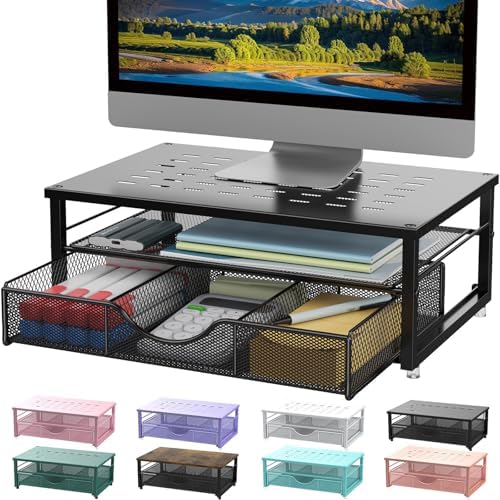 gianotter Computer Monitor Stand Riser with Drawer