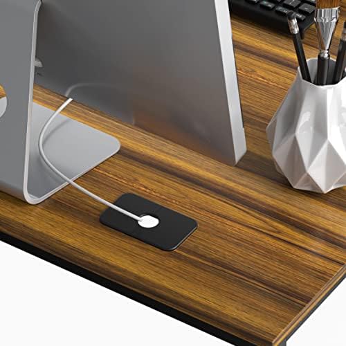 SHW Mission 55 x 60 L-Shape Home Office Computer Desk, Walnut